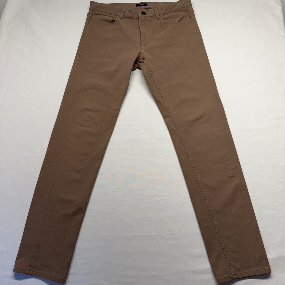 Theory Raffi Neoteric Twill Pants Mens 32 Taupe Slim Stretch Chino Trousers